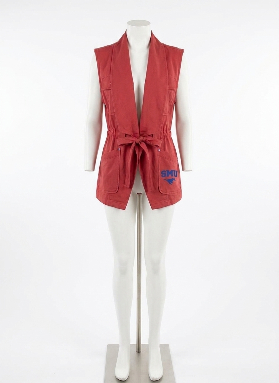 NEW GAMEDAY COUTURE smu logo drawstring vest in red